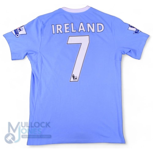 1438 - 2009/10 Stephen Ireland No 7 Manchester City match worn home football shirt - in blue, Umbro/Etihad,... 