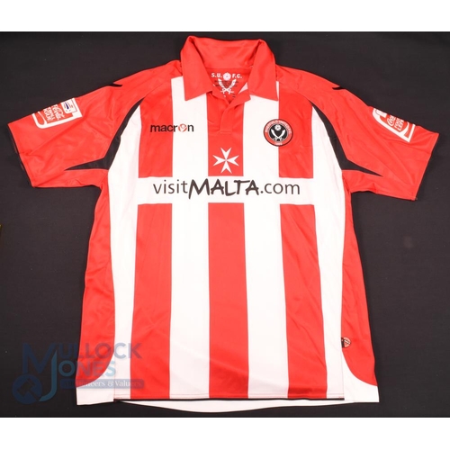 1445 - 2009/10 Chris Morgan No 5 Sheffield United match worn home football shirt v Middlesbrough 16 Jan, in... 