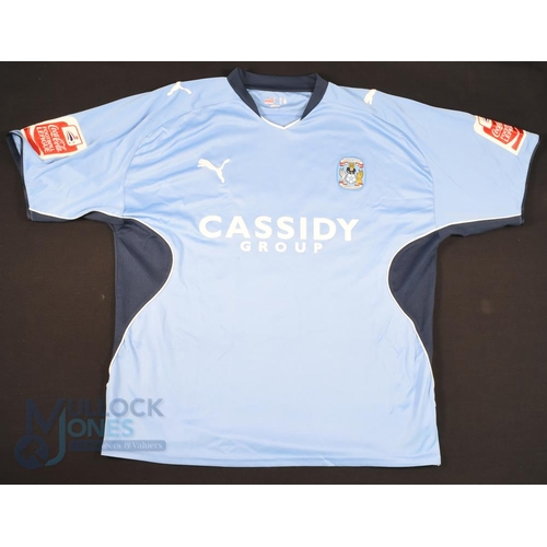 1446 - 2009/10 Chris Hussey No 14 Coventry City match worn home football shirt in blue, Puma/Cassidy Group,... 