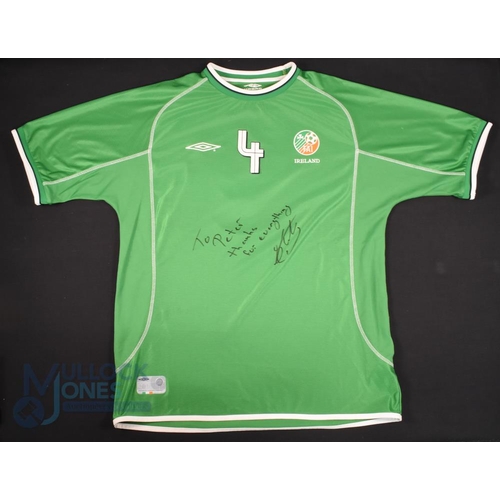 1448 - 2002 Stephen Kelly (Signed) No 4 Ireland International match issue home football shirt autographed t... 