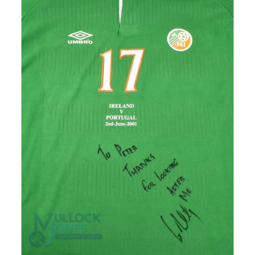 1450 - 2001 Gary Doherty (Signed) No 17 Ireland International match worn home football shirt v Portugal 2/0... 