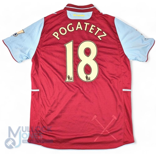 1457 - 2012/13 Emanuel Pogatez No 19 West Ham United match worn home football shirt v Tottenham Hotspur 25 ... 