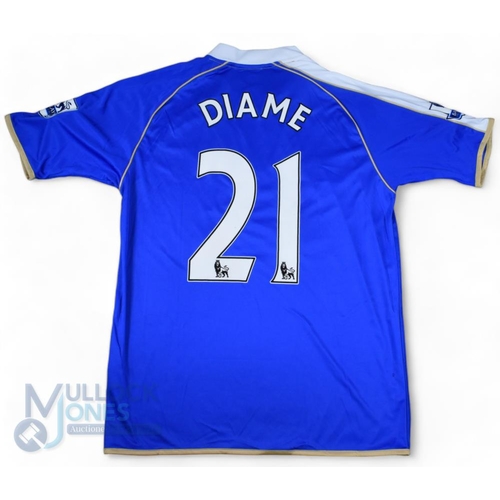 1460 - 2010/11 Mohamed Diame No 21 Wigan Athletic match worn home football shirt v Chelsea 21 Aug in blue a... 