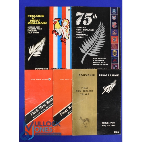 217 - Rugby Programmes from Athletic Park, Wellington, NZ (5): 1967 v Australia (Jubilee Match), 1968 v Fr... 