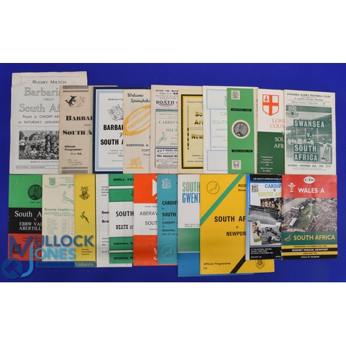 227 - 1951-94 S African Tourists Rugby Programmes (21): Super selection, v Barbarians 1952 (plus rare 'pir... 