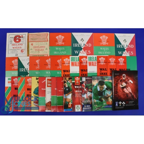 230 - Wales and Ireland Rugby Programmes 1952-2015 (32): The issues from Dublin or Cardiff from 1952, 53 (... 