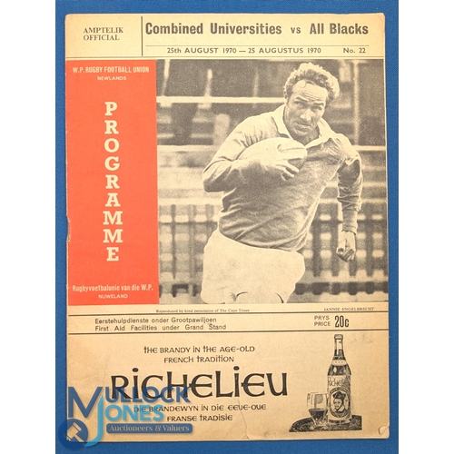 239 - NZ 1970 v Natal & Combined Universities Rugby Programmes (2): 40pp compact & format, striking b/w Si... 