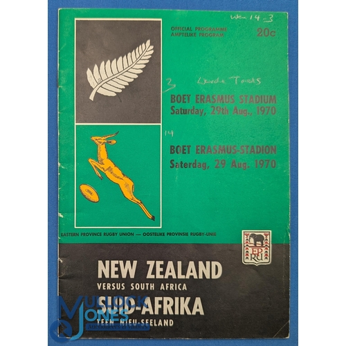 240 - NZ 1970 Third & Fourth Tests v S Africa, Rugby Programmes (2): 28pp Port Elizabeth test issue, bold ... 