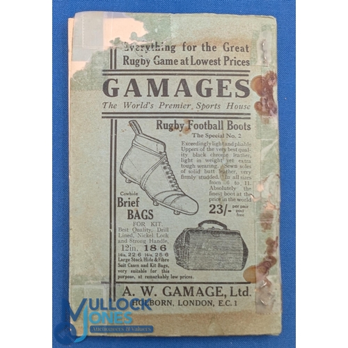 259 - 1921-2 Rugby Football Annual: A little tape and re-stapled, but so collectable, early s/back example... 