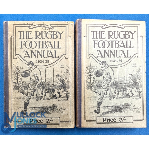 264 - 1934-5 and 1935-6 Rugby Football Annuals (2): Pair of mid-30s editions of the popular reference guid... 