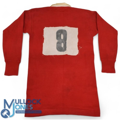 450 - c1950s Wales Schoolboys Match worn Rugby Jersey: Lovely clean, cared-for example, scarlet with the c... 