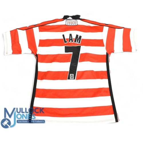 464 - Adrian Lam Named Modern Wigan R Lge Jersey: Modern red and white hooped short-sleeved no.1 S jersey,... 