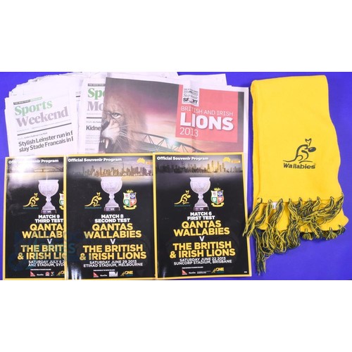 205 - 2013 British and I Lions to Australia Rugby Programmes etc (3+): Full set of three test programmes f... 