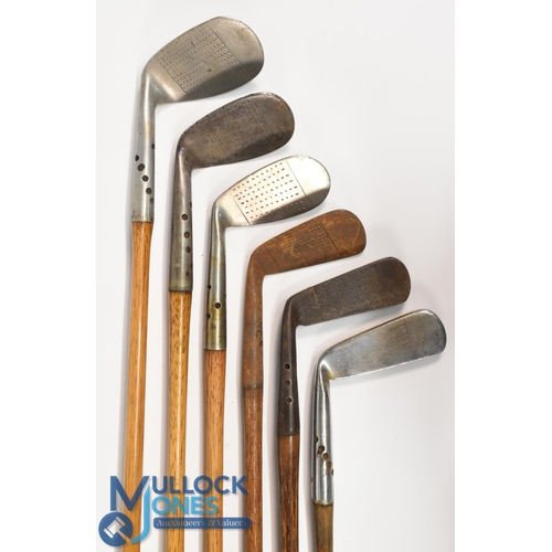 10 - 5x Assorted Maxwell irons incl 2x niblicks, one with a very wide sole, Tom Watt mashie niblick, stan... 