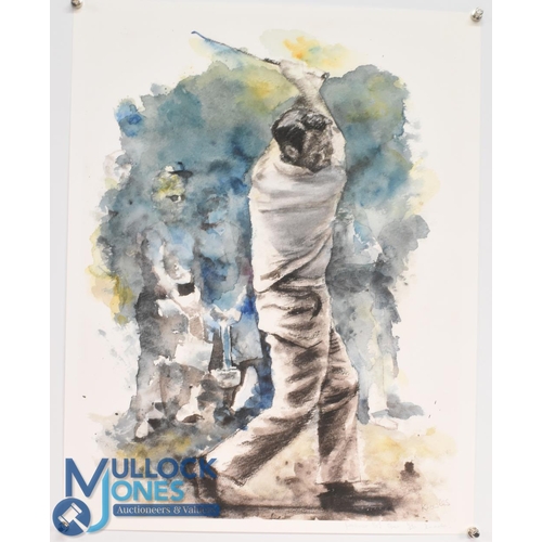 123 - Bill Knowles Limited Edition 4/250 'Palmer '61 Open' colour golf print signed in pencil to the borde... 