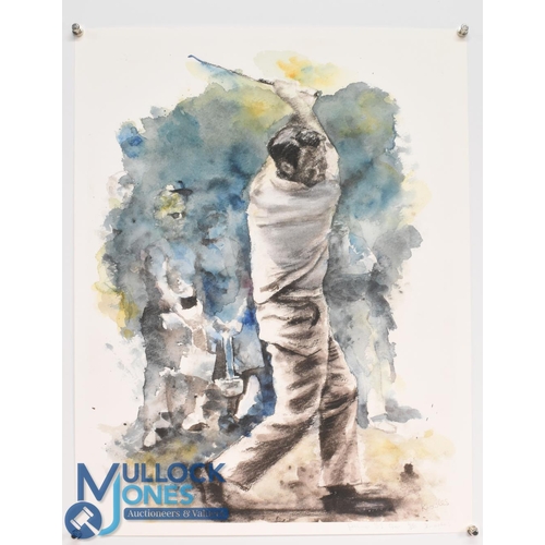 123 - Bill Knowles Limited Edition 4/250 'Palmer '61 Open' colour golf print signed in pencil to the borde... 