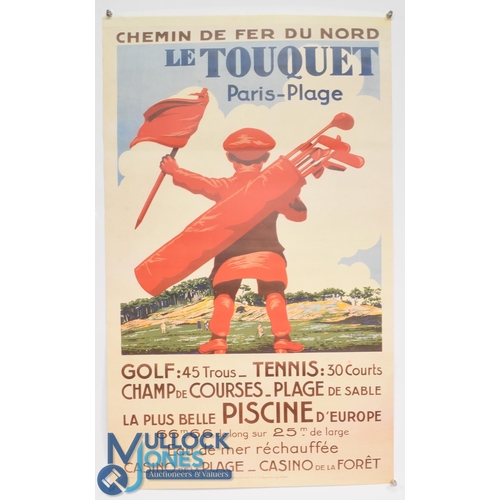 124 - Le Touquet Paris-Plage' Golf travel poster with details of activities to base, with Edouard Courchin... 