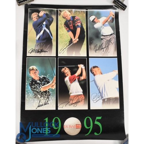 125 - 1995 and 2000 Multi-signed Dubai Desert Classic Golf posters - both signed in ink and feature Colin ... 