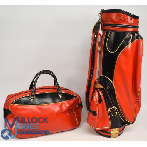 126 - Peter Butler (1932-2022) Signed 'PGA Cup Team 1981' Golf Bag and Holdall (2) in matching red and bla... 