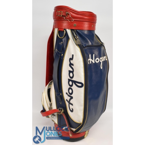 127 - Ben Hogan vintage Golf Bag in red, white and blue, with details throughout, with shoulder strap, poc... 