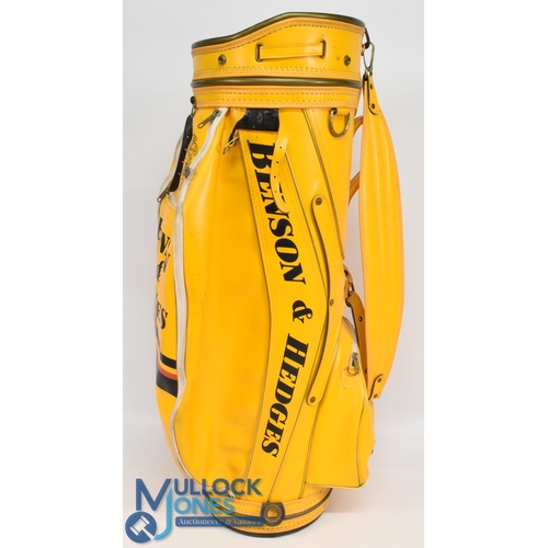 128 - Benson & Hedges vintage Golf Bag in all yellow, with details throughout, shoulder strap, zipped pock... 