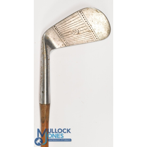 13 - Jack White of Gullane large head 'Sit rite' No 7 iron showing the registered no 777699 with grooved ... 