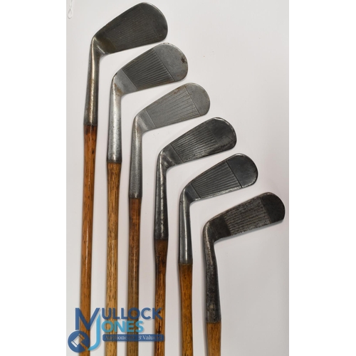 19 - 6x Various Tom Stewart golf irons and putter to incl a Fred Collins Llandudno stamped driving iron, ... 