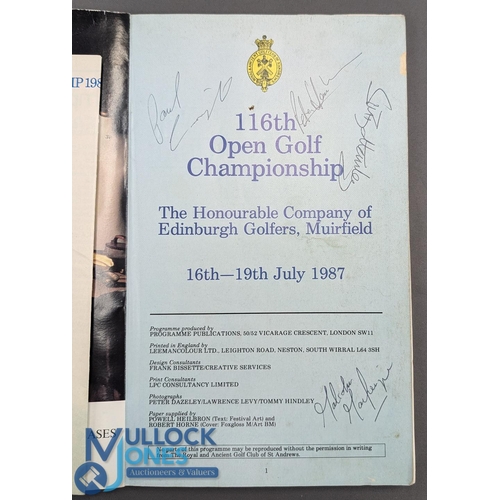 271 - A fine multi signed Open Golf Programme 1987 Muirfield with notable signatures of Jack Nicklaus, Mal... 