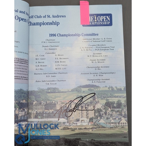 273 - 1996 The Open Golf Tournament Programme Royal Lytham, signed by winner Tom Lehman