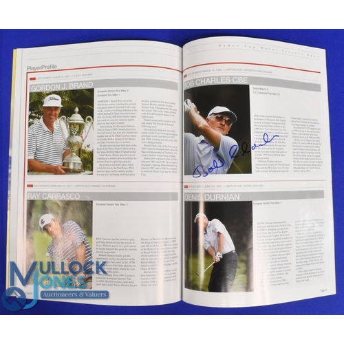 317 - 2007 Ryder Cup Wales Senior Open Golf Championship signed programme - played at Caernarvonshire GC- ... 