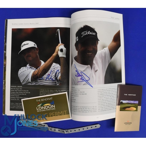 318 - 2007 London Seniors Masters Golf Championship signed programme - signed by 13x players to incl Tony ... 