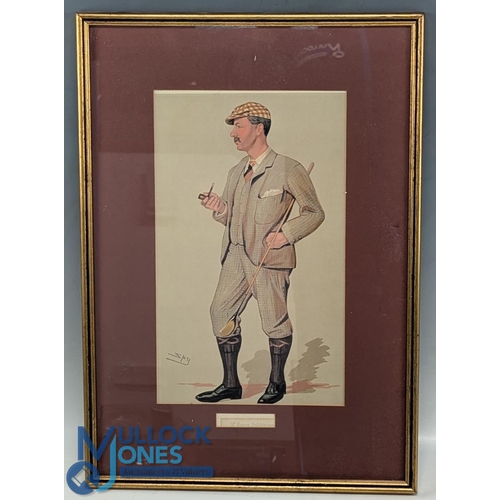 423 - c1890 Vanity Fair Golf Print Horace Hutchinson, Men of the Day No.477, framed and mounted under glas... 