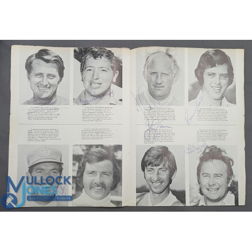 487a - 1973 Ryder Cup Golf Programme multi signed, a good collection on the loose supplement sheet that was... 