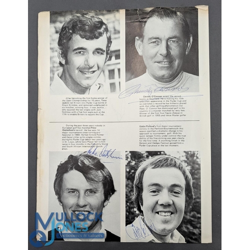 487a - 1973 Ryder Cup Golf Programme multi signed, a good collection on the loose supplement sheet that was... 