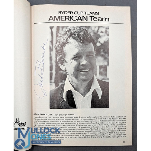 487a - 1973 Ryder Cup Golf Programme multi signed, a good collection on the loose supplement sheet that was... 