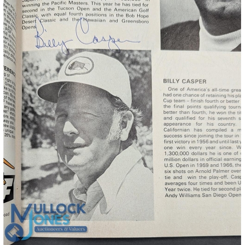 487a - 1973 Ryder Cup Golf Programme multi signed, a good collection on the loose supplement sheet that was... 