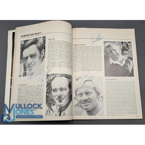 487a - 1973 Ryder Cup Golf Programme multi signed, a good collection on the loose supplement sheet that was... 