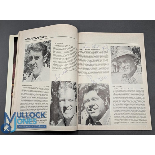 487a - 1973 Ryder Cup Golf Programme multi signed, a good collection on the loose supplement sheet that was... 