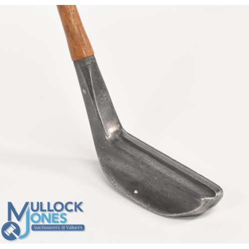 54 - Foster Brothers Ashbourne 'The Bogee' elongated alloy putter with ridge topline and square hosel, fi... 