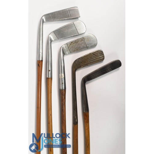 57 - 5x Assorted blade putters (5) to incl a JP Cochrane WE model very shallow aced elongated round backe... 