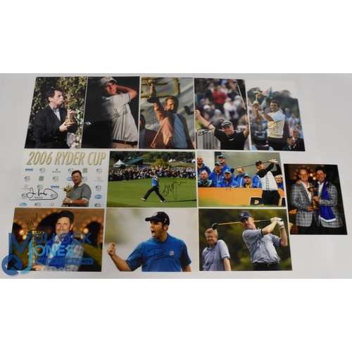 597 - 12x Colour Golf Signed Photographs of the European Team Ryder Cup Golfers, signatures of Darren Clar... 