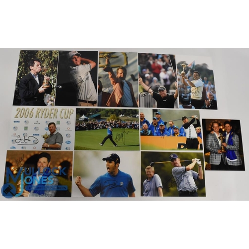 597 - 12x Colour Golf Signed Photographs of the European Team Ryder Cup Golfers, signatures of Darren Clar... 