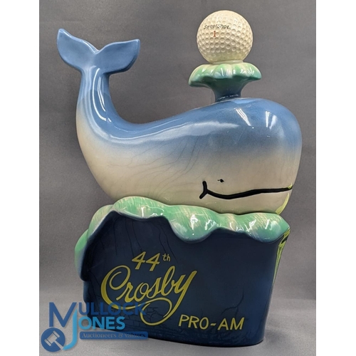 609 - Bing Crosby 44th 1985 National Pro-Am Commemorative Whale Decanter (empty) - played at Pebble Beach ... 