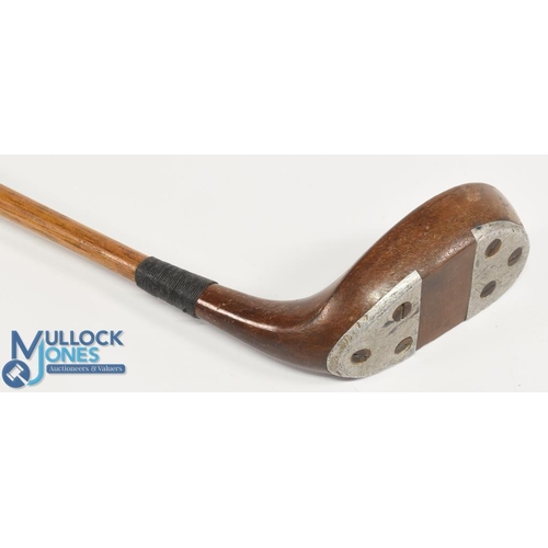 61 - R Forgan & Son St Andrews 'Maxmo' Patent wooden mallet head with alloy heel and toe sole plates show... 