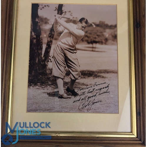 637 - Bobby Jones Facsimile Autograph Print - features Jones in an action pose c1930s, when producing a se... 