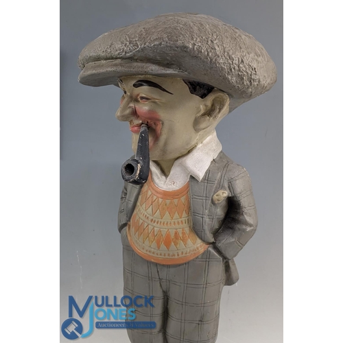 655 - Fine and early Penfold Man papier-mâché advertising golfing figure c1930s c/w the early gap between ... 