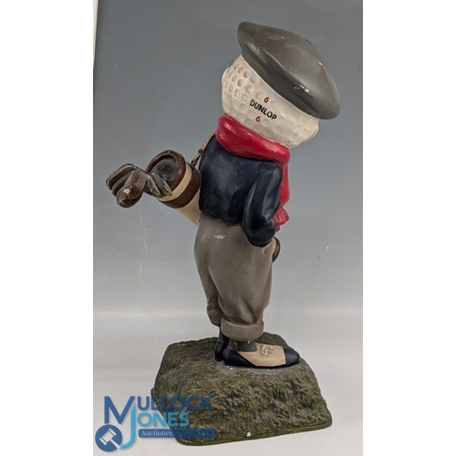 657 - Original Dunlop Caddy Papier-Mache Golf Ball Advertising Figure on naturalistic base with 'We Play D... 