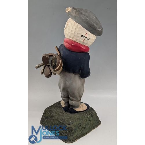 683 - Original Dunlop Caddy Papier-Mache Golf Ball Advertising Figure on naturalistic base with 'We Play D... 