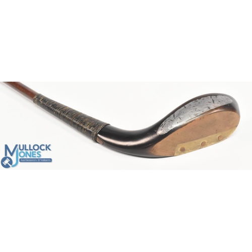 707 - c1875 R Forgan of St Andrews showing the POWF dark stained longnose fruitwood putter fitted with a g... 