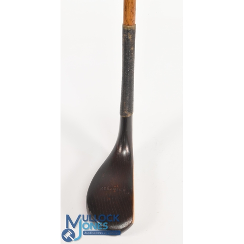 713 - c1895 R Simpson of Carnoustie scare neck late long nose dark stained putter clearly stamped to the c... 